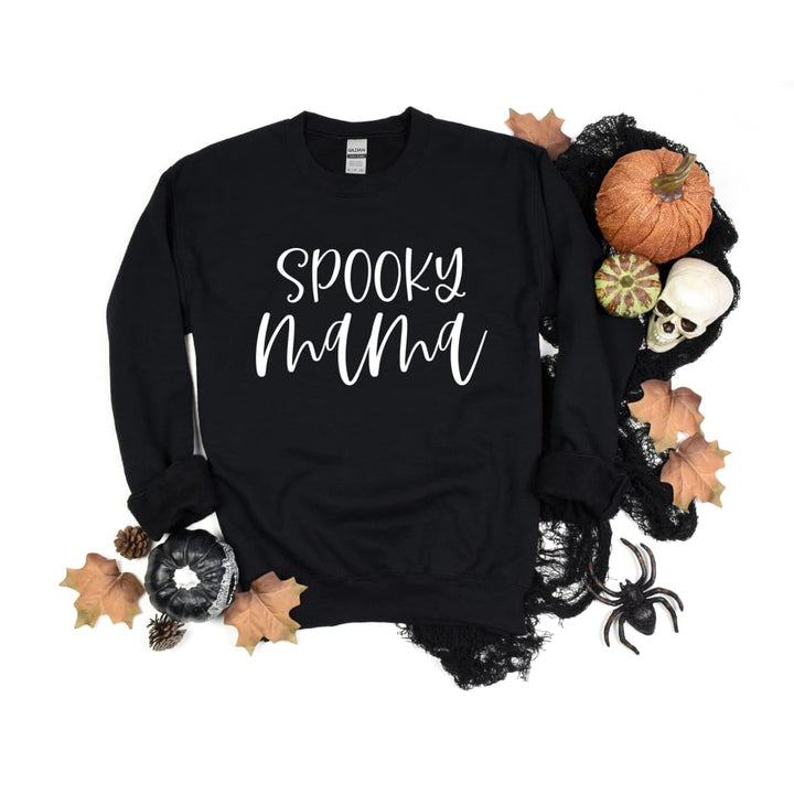 Halloween Spooky Mama Gildan Crew Mom Sweatshirt - Simply Crafty