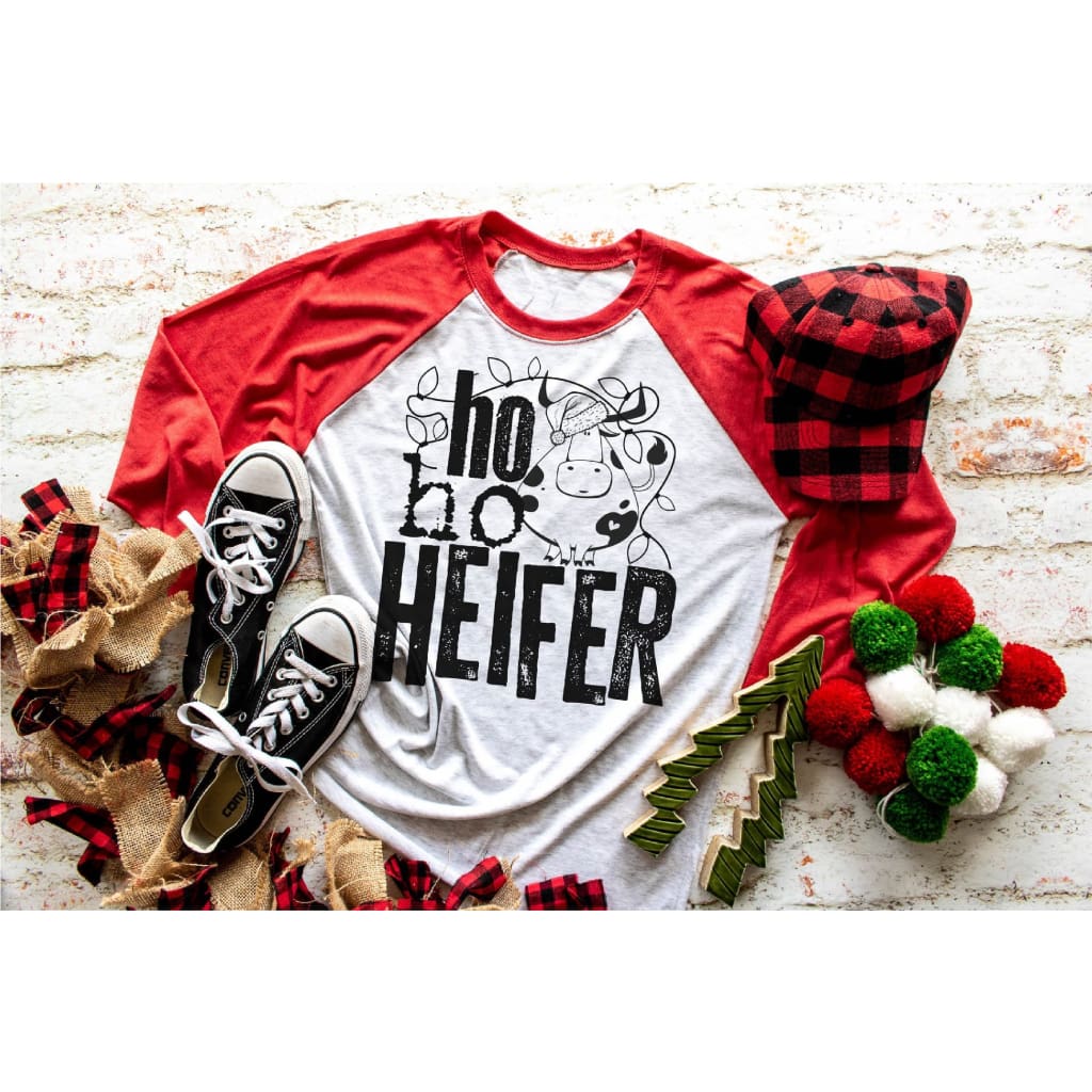 Ho Ho Heifer Cow Ladies Funny Christmas Shirt - Simply Crafty