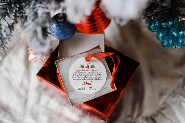 Personalized Christmas in Heaven Memorial Grief 2022 Christmas Ornament