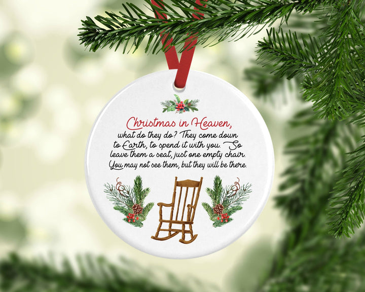 Personalized Christmas in Heaven Memorial Grief 2022 Christmas Ornament