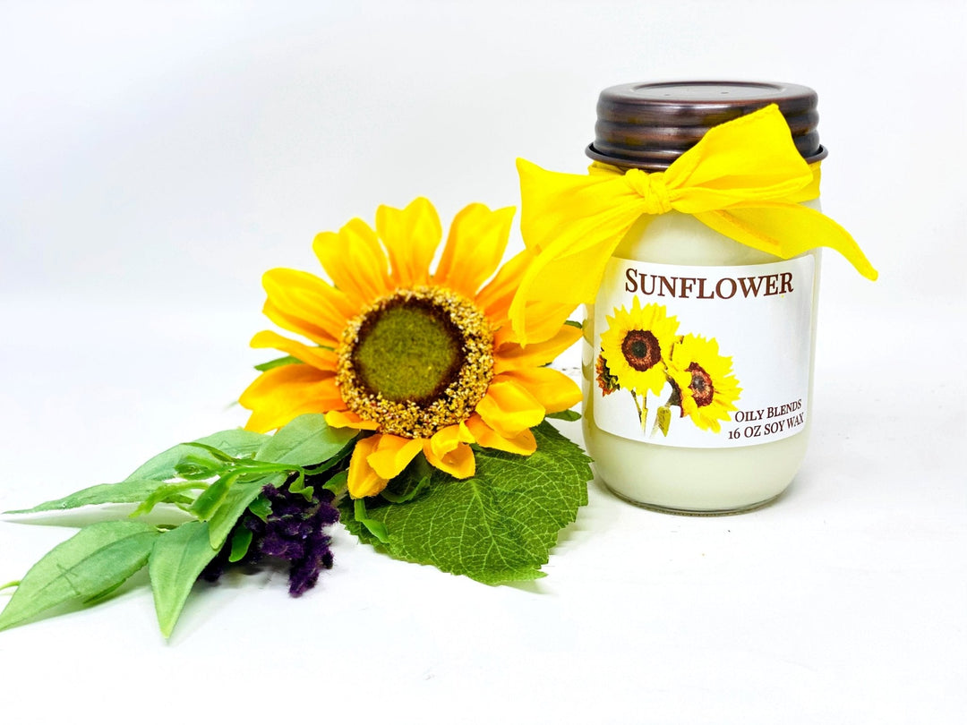 Jumbo Sunflower - 100 Hour Burn Time Soy Wax Candles and 3 oz wax melt - Oily BlendsJumbo Sunflower - 100 Hour Burn Time Soy Wax Candles and 3 oz wax melt