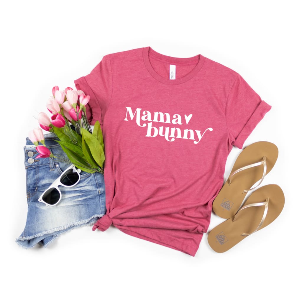 Mama Bunny Easter Mom Bella Canvas Tshirt - Simply Crafty