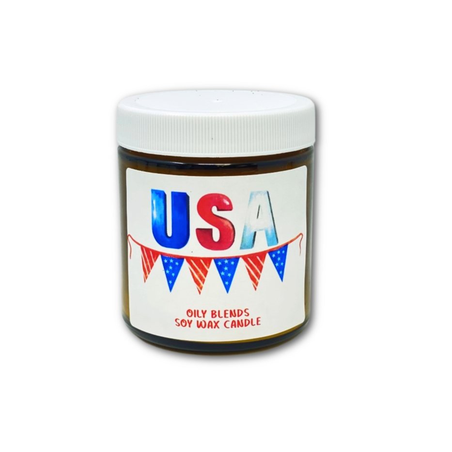 Patriotic Candles 25 Hour Burn Soy Wax Made in USA - Oily BlendsPatriotic Candles 25 Hour Burn Soy Wax Made in USA