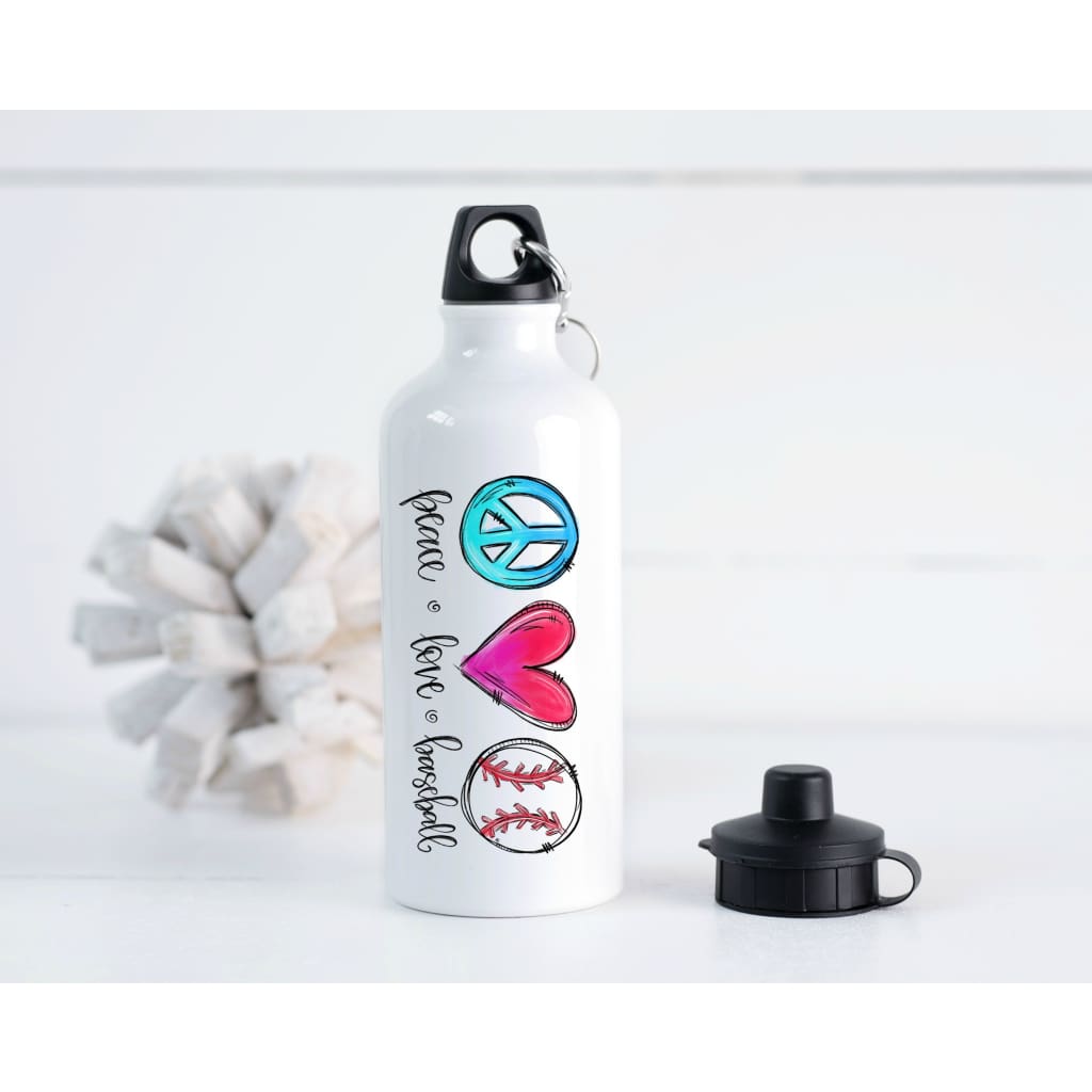 Peace Love Sports Gift Gym Bottle 20 oz Aluminum Water Bottle - Simply Crafty