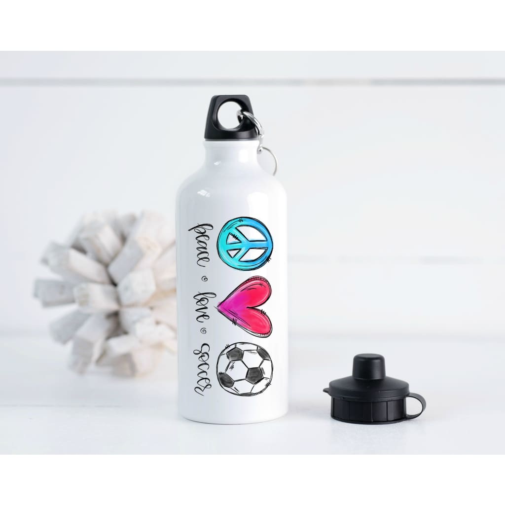Peace Love Sports Gift Gym Bottle 20 oz Aluminum Water Bottle - Simply Crafty