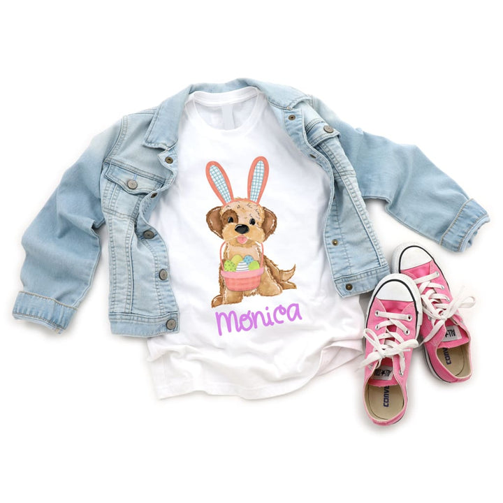 Personalized Dog Girls Easter Shirt - Simply Crafty