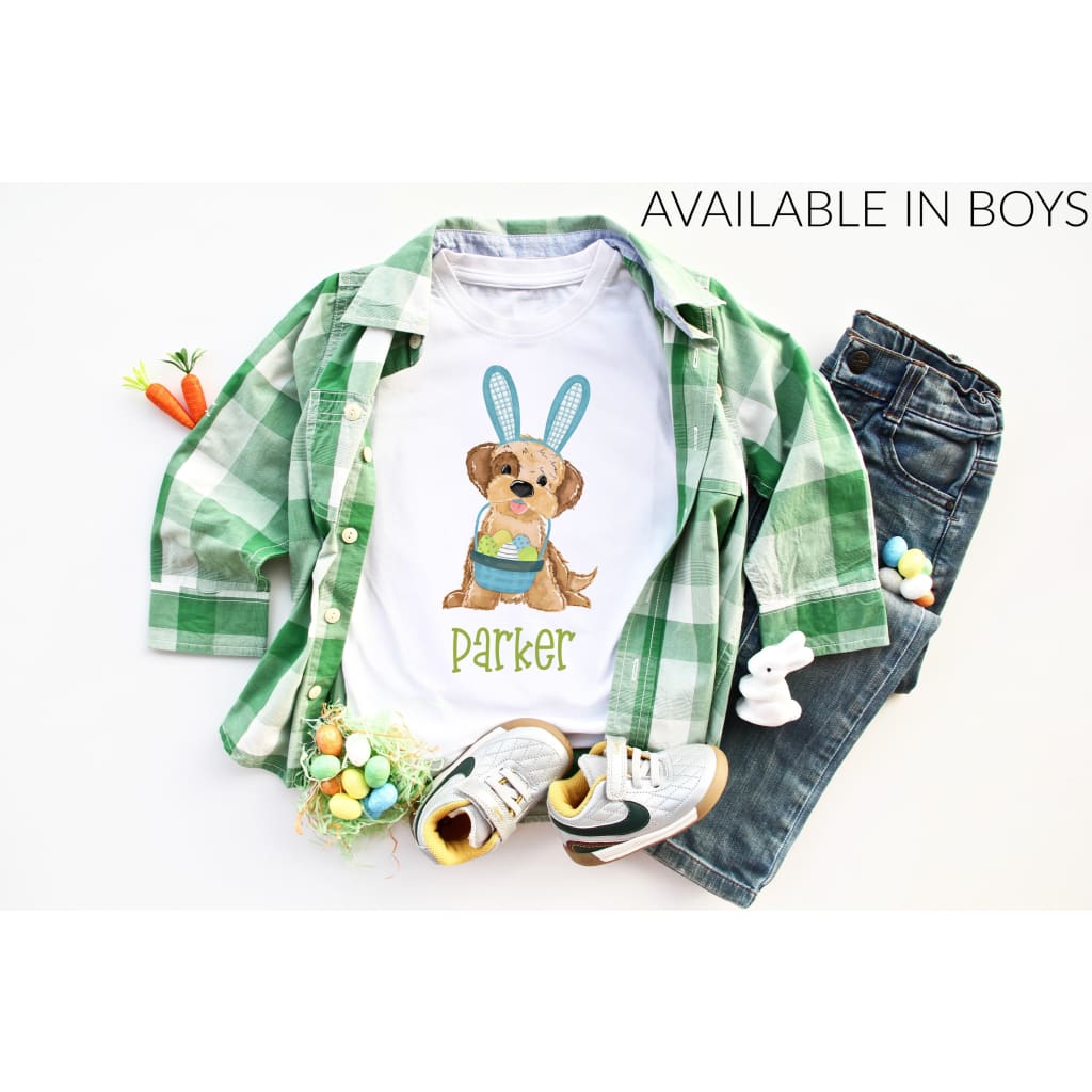 Personalized Dog Girls Easter Shirt - Simply Crafty