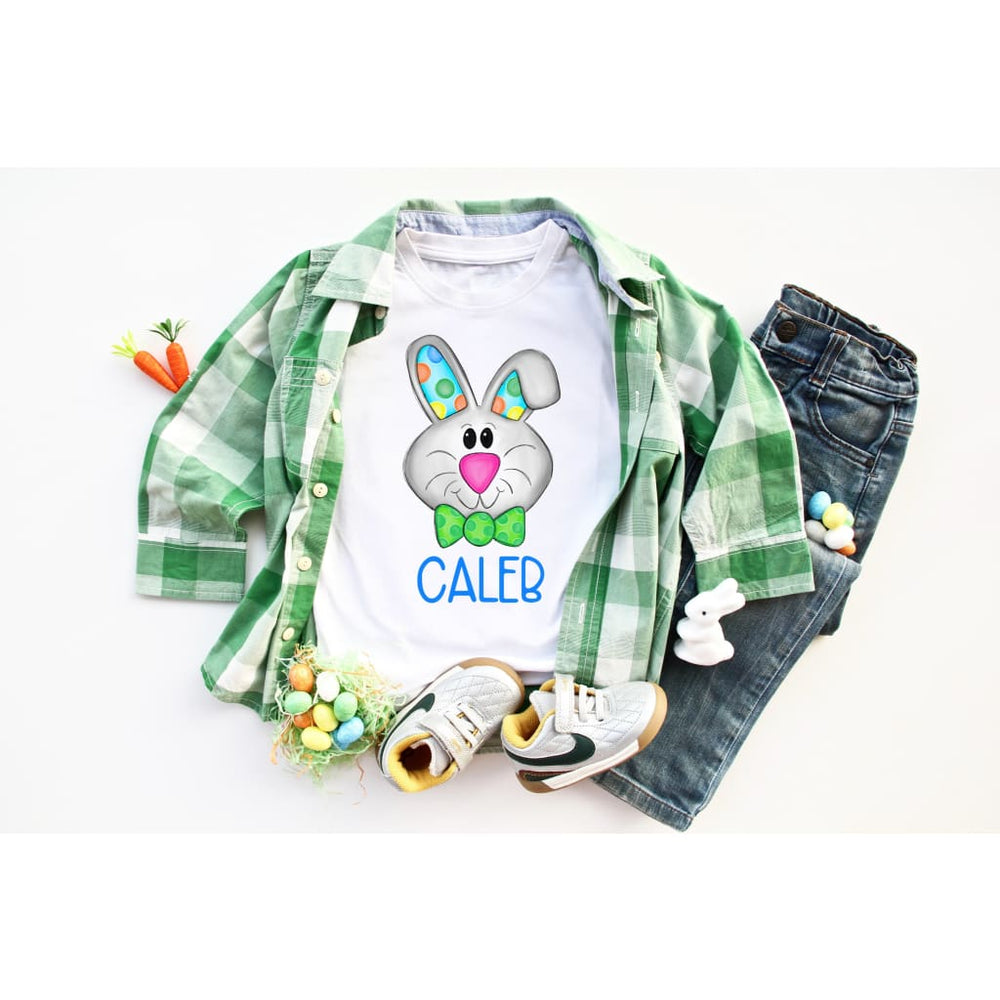 Personalized Name Easter Bunny Kids Spring Shirt - Simply Crafty