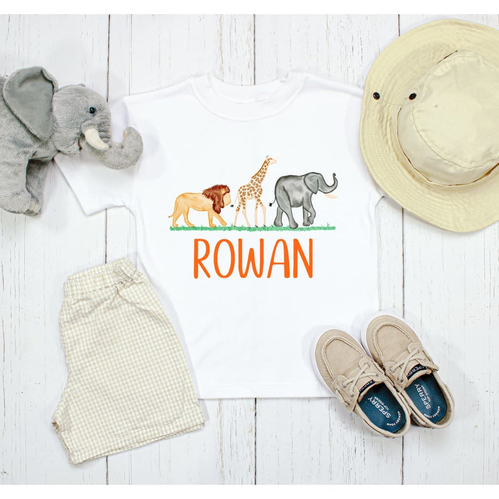 Personalized Name Zoo Animals Kids Summer Shirt - Simply Crafty