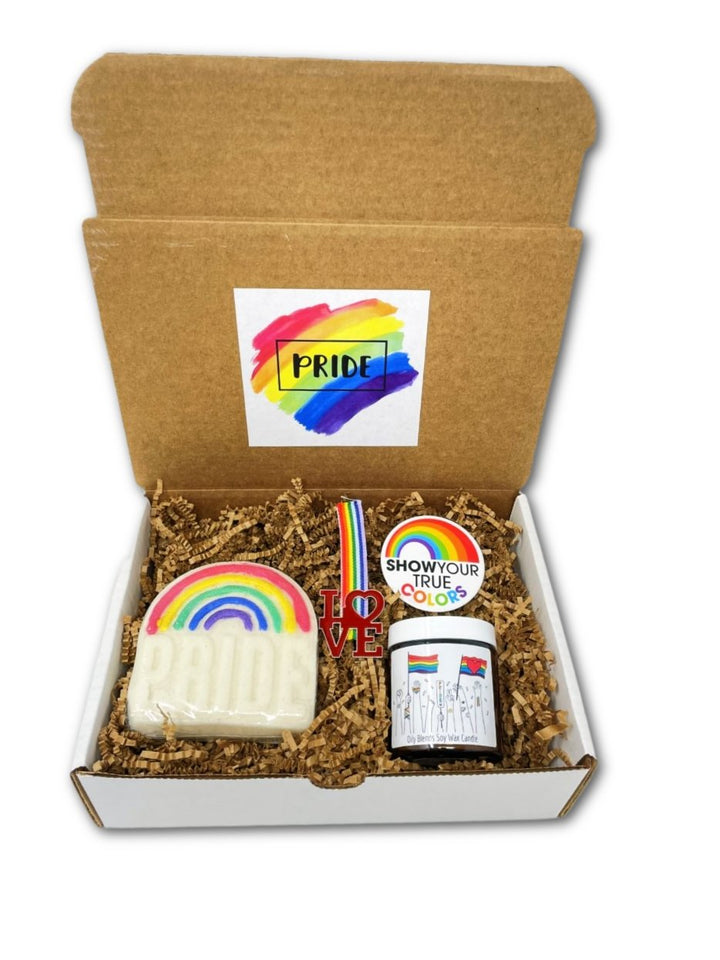Pride Gift Box - Happy, Pride, Flags, Love is Love Candle - Oily BlendsPride Gift Box - Happy, Pride, Flags, Love is Love Candle