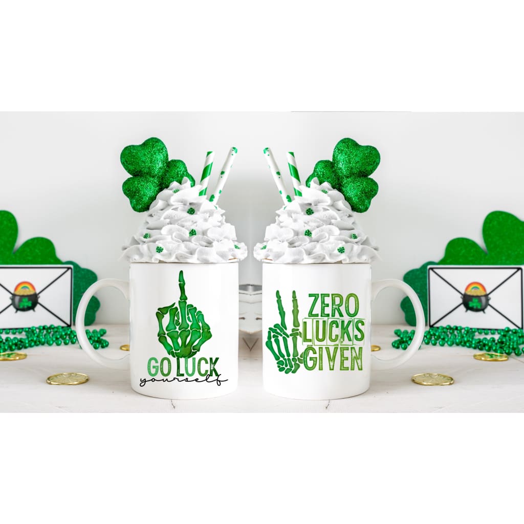 St Patrick's Day Go Luck Yourself 11 oz Ceramic Coffee Mug - Simply Crafty