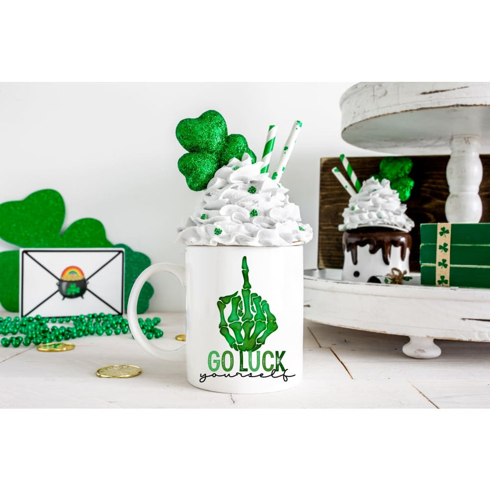 St Patrick's Day Go Luck Yourself 11 oz Ceramic Coffee Mug - Simply Crafty