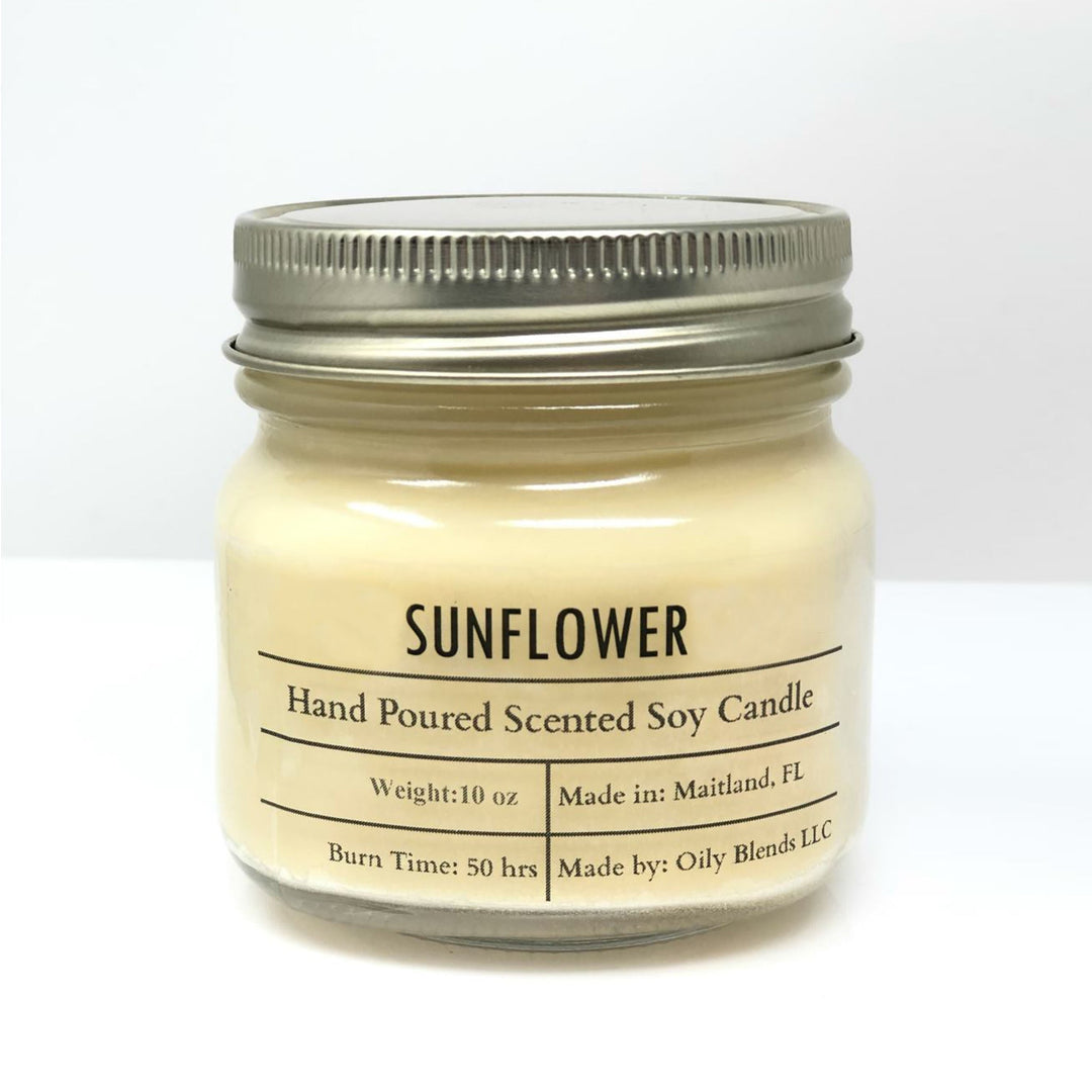 Sunflower - 50 Hour Burn Time Soy Wax Candles - Oily BlendsSunflower - 50 Hour Burn Time Soy Wax Candles