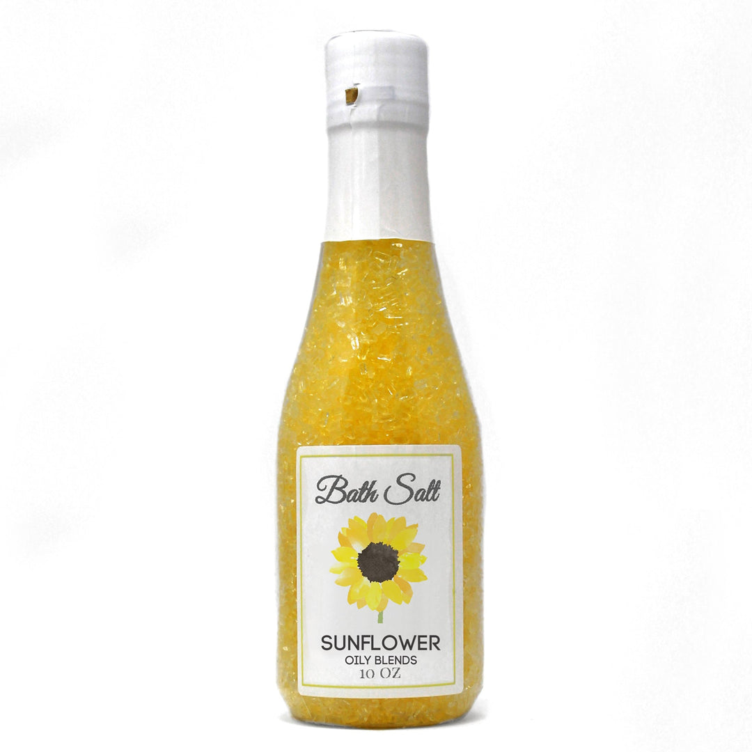 Sunflower Bath Salts, 10 oz bottles - Oily BlendsSunflower Bath Salts, 10 oz bottles