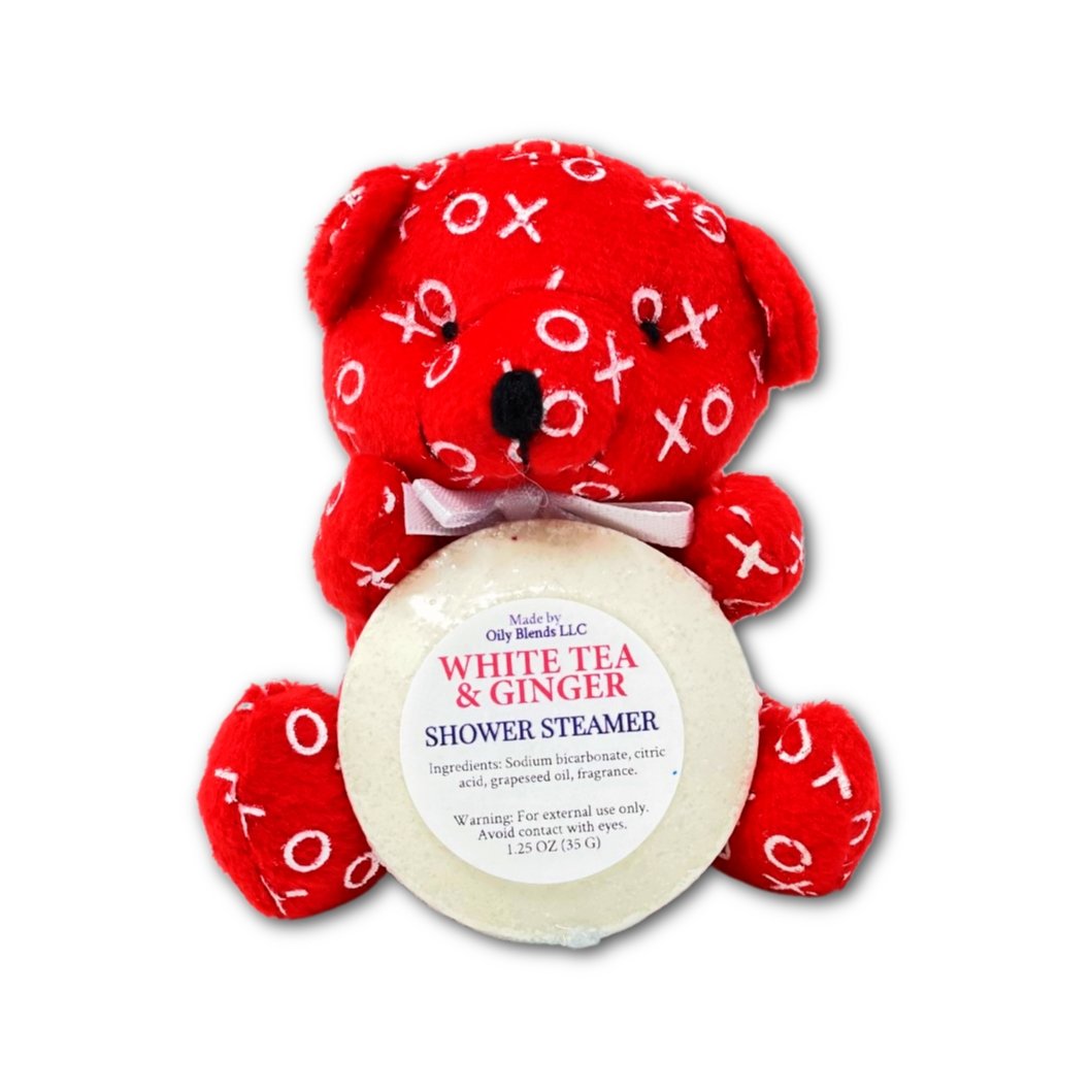 Valentines Shower Steamer and Bear Gift Set - Oily BlendsValentines Shower Steamer and Bear Gift Set